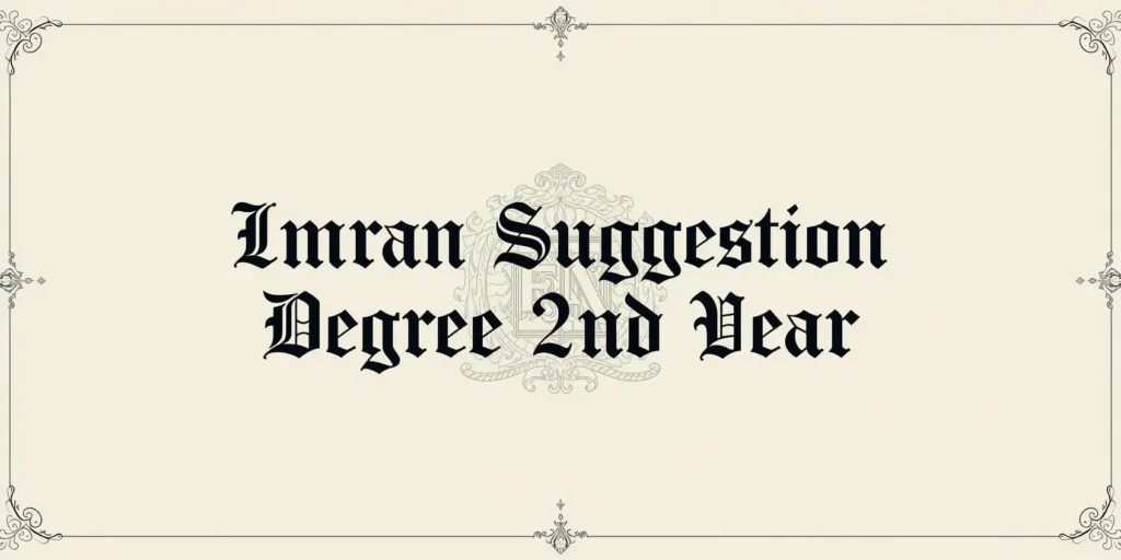 Imran Suggestion Degree 2nd Year